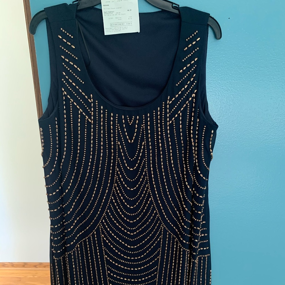 Never worn tags on navy gatsby style dress!